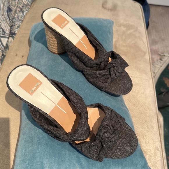 Dolce vita 10M sandal grey knotted fabric round corded rope heels - Picture 4 of 9